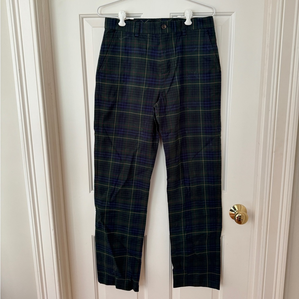 Brooks Brothers Boys Green and Blue Plaid Pants